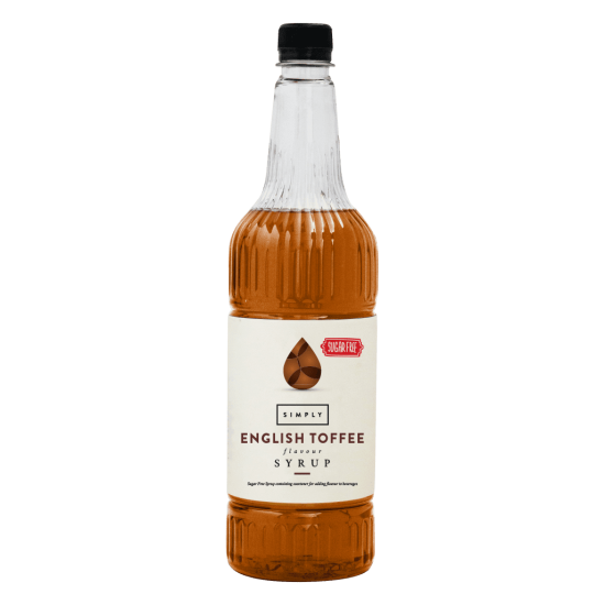 Coffee syrup - IBC Simply English Toffee Sugar Free Syrup (1LTR) - Vegan & Nut-Free