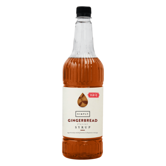 Coffee syrup - IBC Simply Gingerbread Sugar Free Syrup (1LTR) - Vegan & Halal Certified